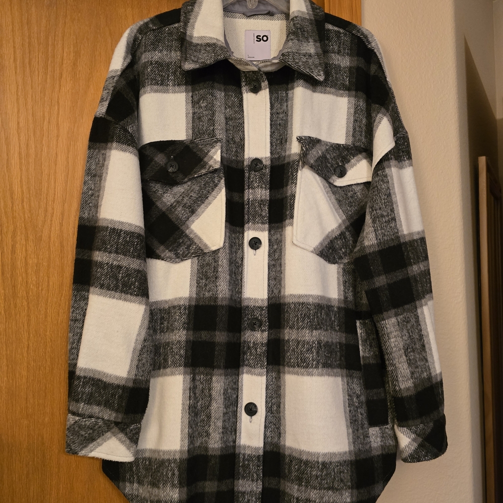 SO Monochrome Plaid Shirt